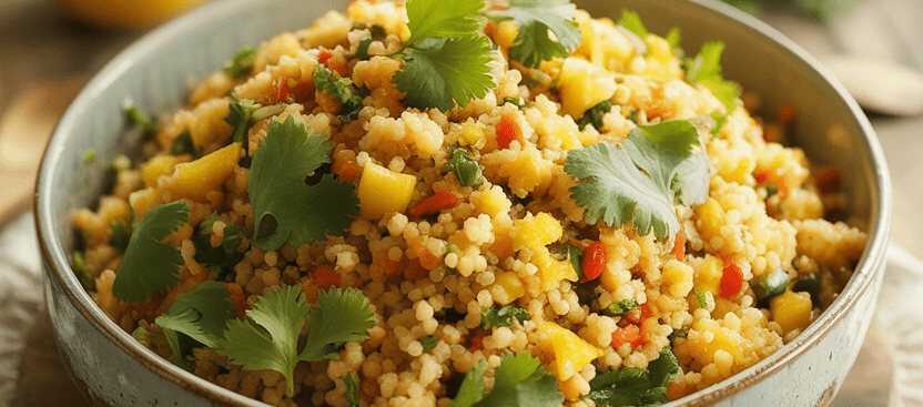 Frischer Zitronen-Koriander-Couscous-Salat – so sieht es fertig aus