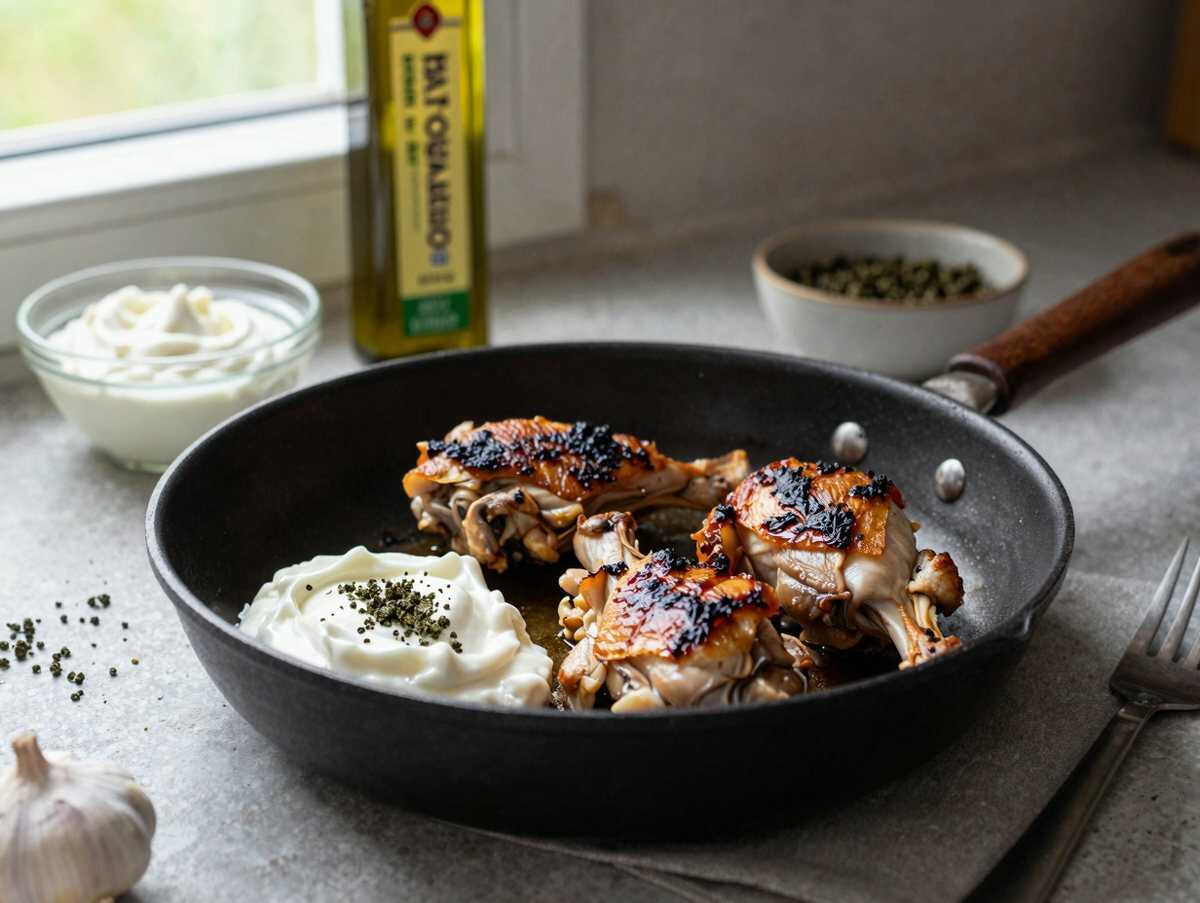 Frisches Geschmackserlebnis: Griechisches Hähnchen mit Gurken-Feta-Salat – während der Zubereitung