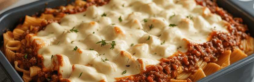 Frischkäse Bolognese mit 500 g Hackfleisch und Frischkäse – so sieht es fertig aus