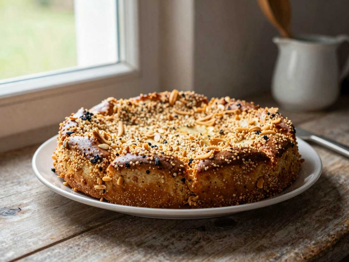Fruchtiger Kuchen mit knusprigen Streuseln – während der Zubereitung