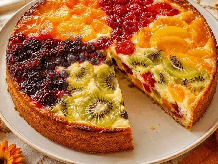 Fruchtiger Obstkuchen – Der kreative Patchwork-Kuchen, den du probieren musst!