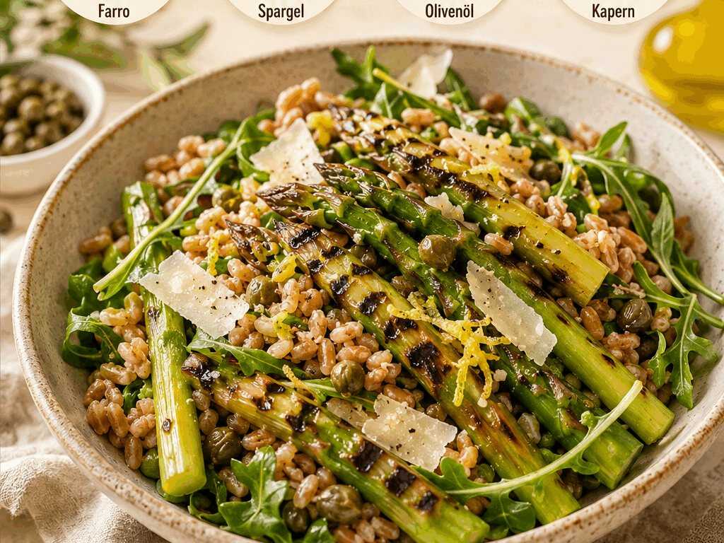 Frühlingsfrische Sensation: Farro-Salat mit gegrilltem Spargel erleben!