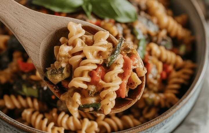 Fusilli-Salat mit Grillgemüse und Basilikum – Dein sommerlicher Farbrausch!