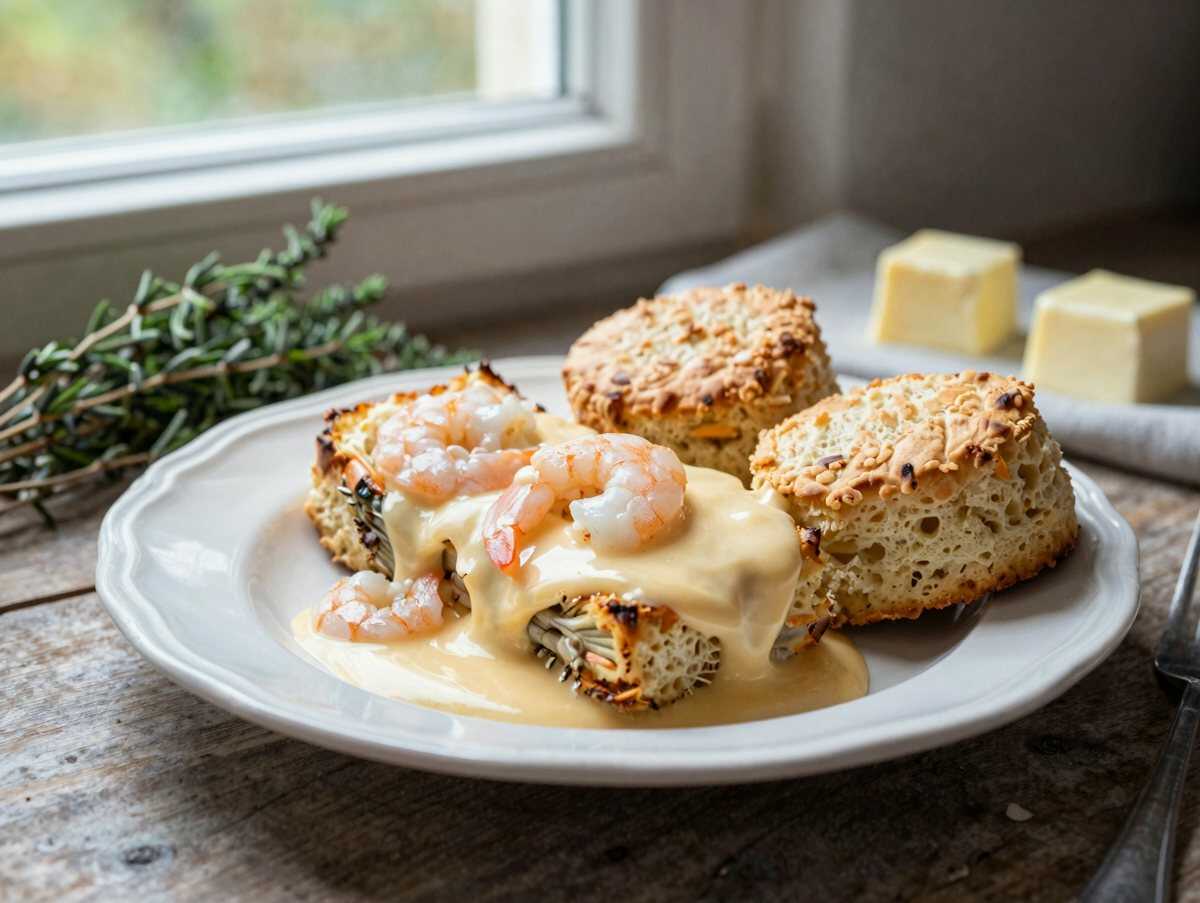 Garnelen & Hummer Cheddar Bay Biscuit Auflauf: Der ultimative Wohlfühlgenuss! – während der Zubereitung