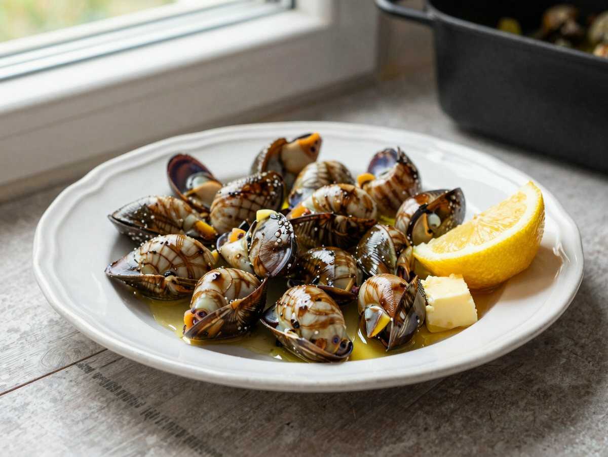 Garnelen mit Knoblauch aus der Heißluftfritteuse – während der Zubereitung