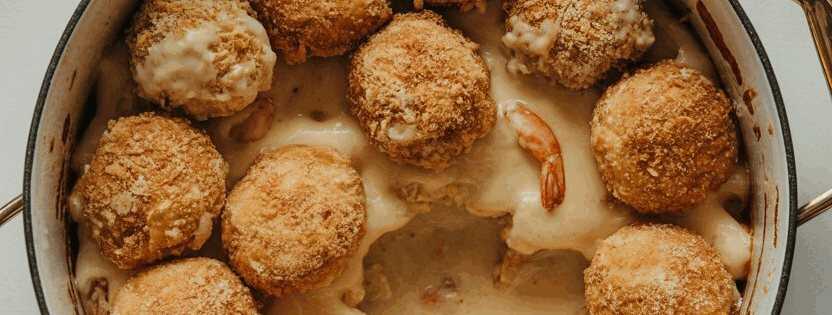 Garnelen mit Kokos-Panade aus der Heißluftfritteuse – so sieht es fertig aus