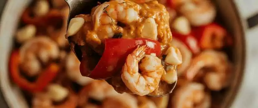 Garnelen mit Paprika-Knoblauch-Öl aus dem Airfryer – so sieht es fertig aus
