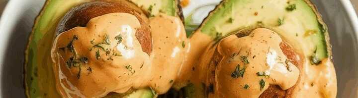 Gebackene Avocadohälften aus dem Airfryer