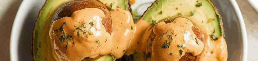 Gebackene Avocadohälften aus dem Airfryer