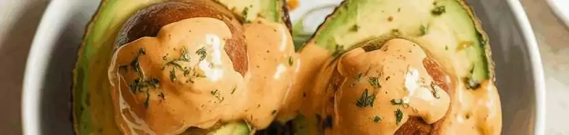 Gebackene Avocadohälften aus dem Airfryer