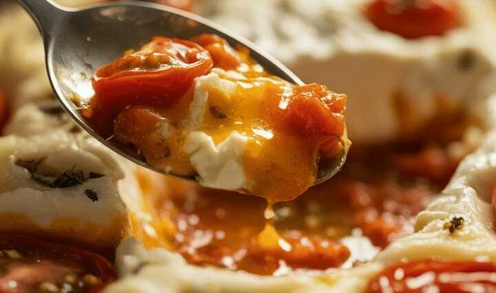 Gebackener Schafskäse mit Knoblauch und 15 kleine Tomaten