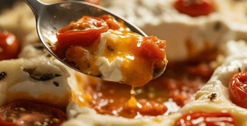 Gebackener Schafskäse mit Knoblauch und 15 kleine Tomaten