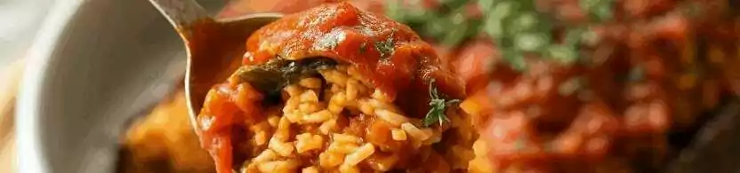 Gefüllte Auberginen vegan aus dem Airfryer – so sieht es fertig aus