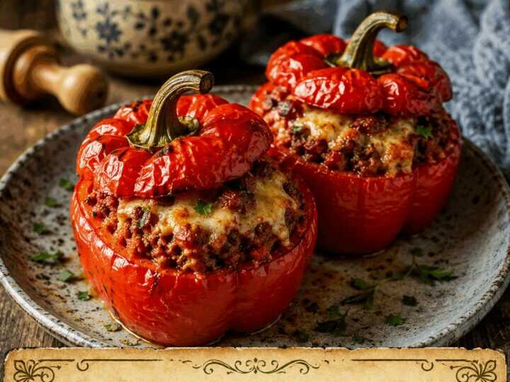 Gefüllte Paprika aus der Heißluftfritteuse – kalorienärmer als das Original