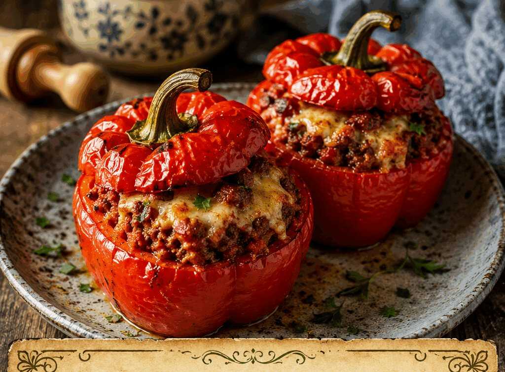 Gefüllte Paprika aus der Heißluftfritteuse – kalorienärmer als das Original