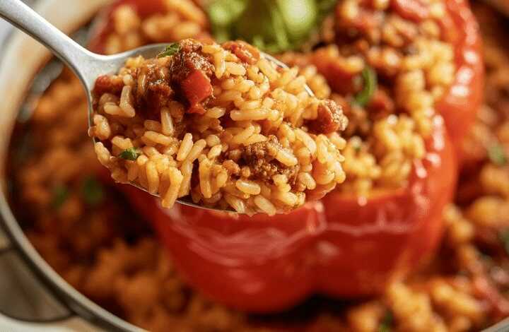 Gefüllte Paprika mit Reis aus dem Airfryer