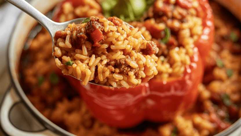 Gefüllte Paprika mit Reis aus dem Airfryer