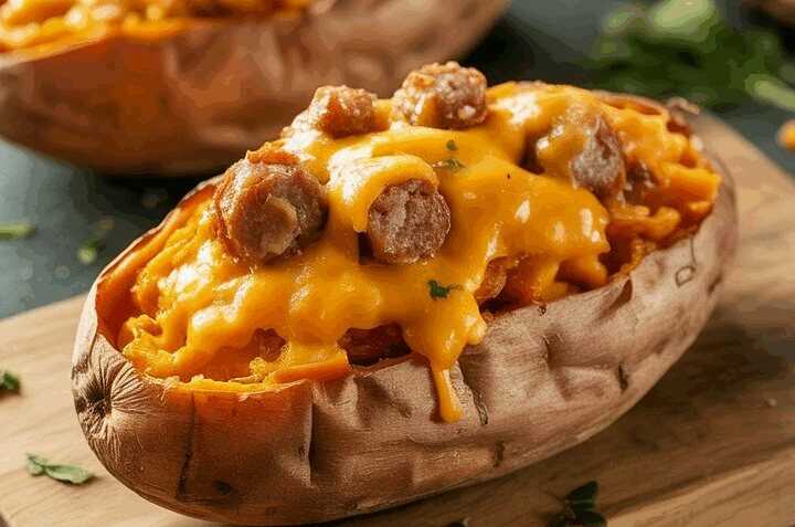 Gefüllte Süßkartoffeln aus der Heißluftfritteuse