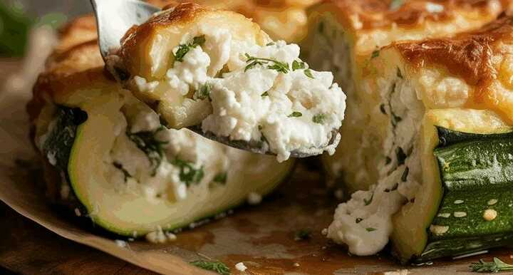Gefüllte Zucchini aus der Heißluftfritteuse