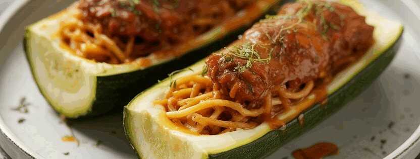Gefüllte Zucchini-Boote aus dem Airfryer
