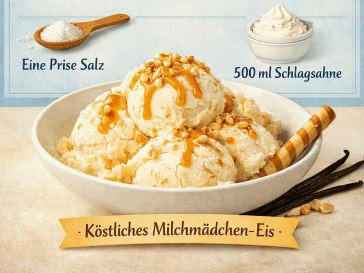 Geheimtipp: Cremiges Milchmädchen-Eis ganz ohne Eismaschine!
