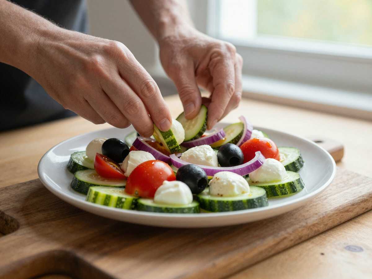 Geister-Gurken & Augen-Salat – während der Zubereitung