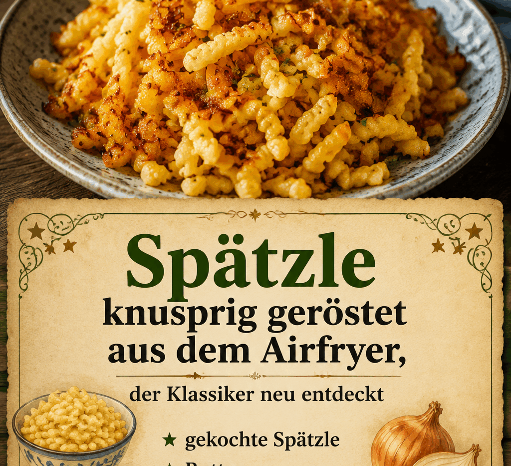 Spätzle knusprig geröstet aus dem Airfryer, der Klassiker neu entdeckt