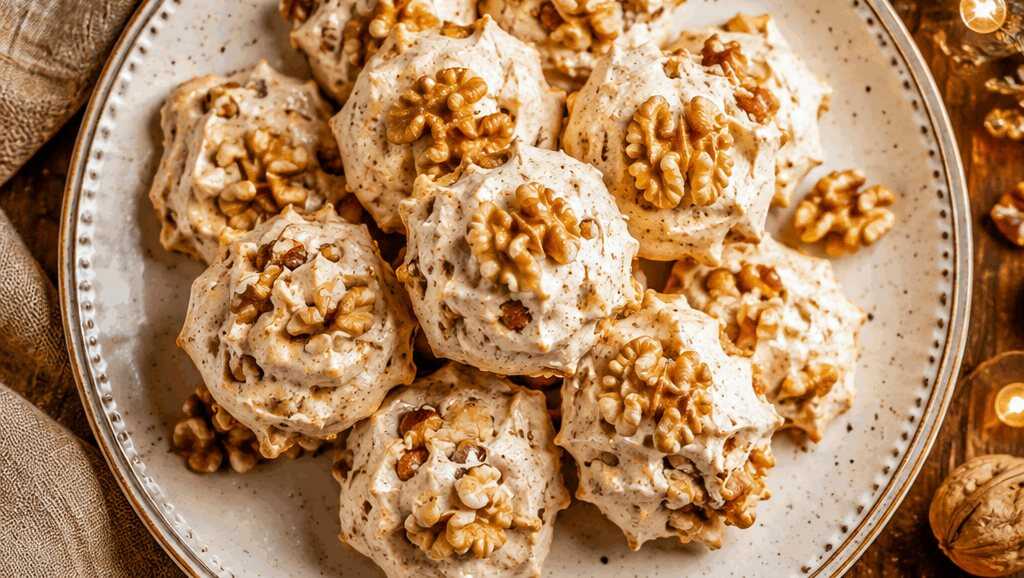 Genieße den unwiderstehlichen Geschmack von Walnuss-Meringue-Keksen!