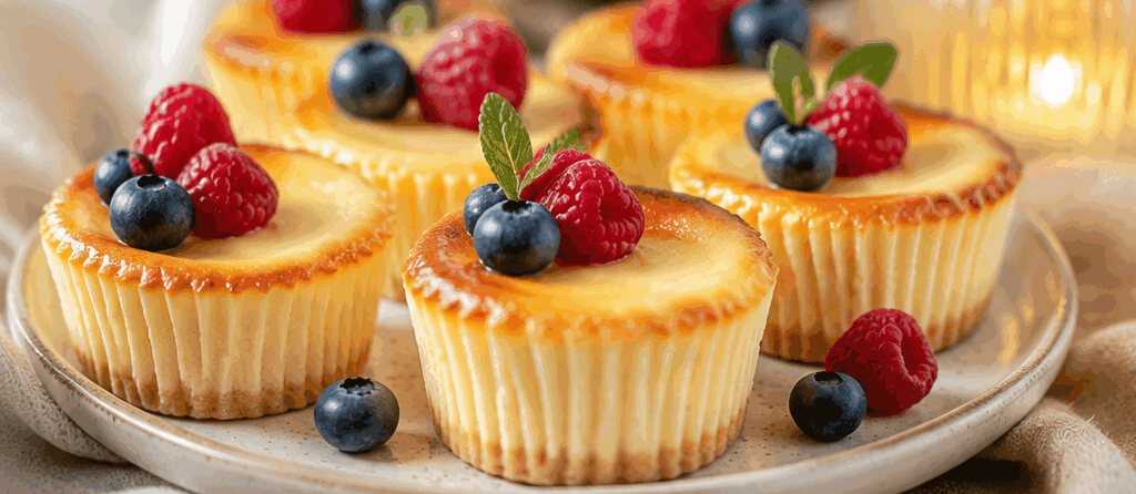 Genieße unwiderstehliche Käsekuchen-Muffins ganz ohne Boden! – so sieht es fertig aus