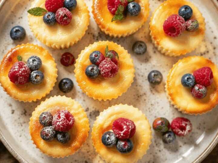 Genieße unwiderstehliche Käsekuchen-Muffins ganz ohne Boden!