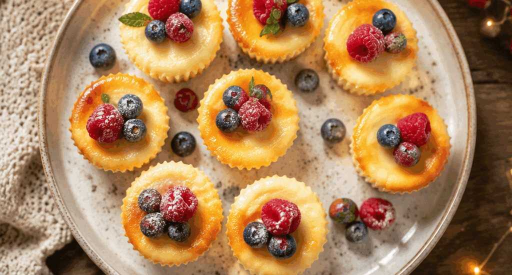 Genieße unwiderstehliche Käsekuchen-Muffins ganz ohne Boden!