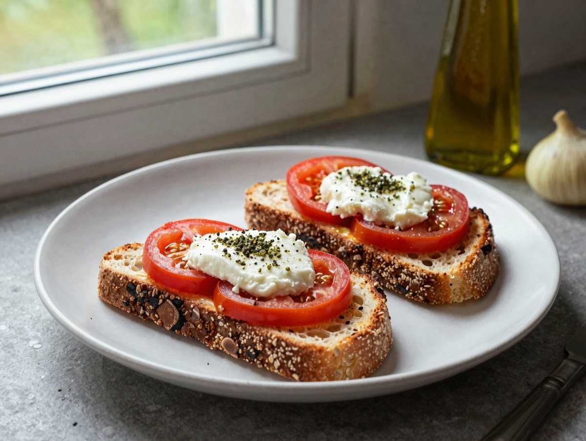 Gestern vor dem Abendessen Tomaten Mozzarella Toast im Ofen gebacken – während der Zubereitung