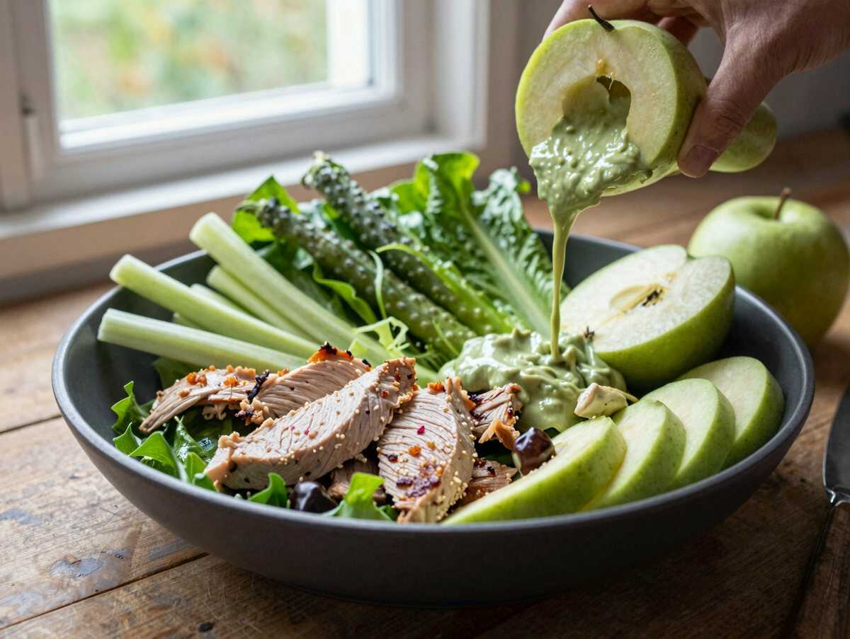 Gesunde Green Goddess Avocado-Salat: Jeden Tag ein Genuss, den du nicht missen möchtest! – während der Zubereitung
