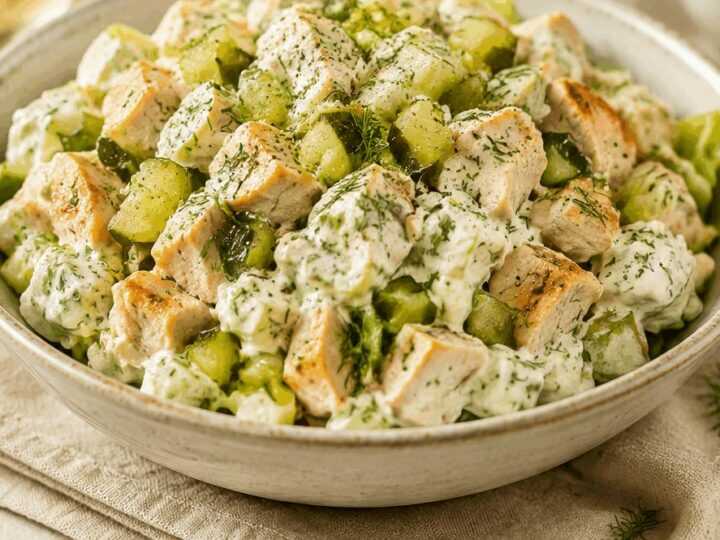 Gesunde Hähnchensalat-Innovation: Entdecke das beste Rezept mit Dillgurken für schnelle Mahlzeiten!