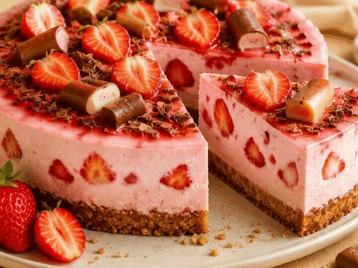 Glutenfreier Erdbeer-Yogurette-Kuchen auf Nussboden – Verführerisches Rezept entdecken!