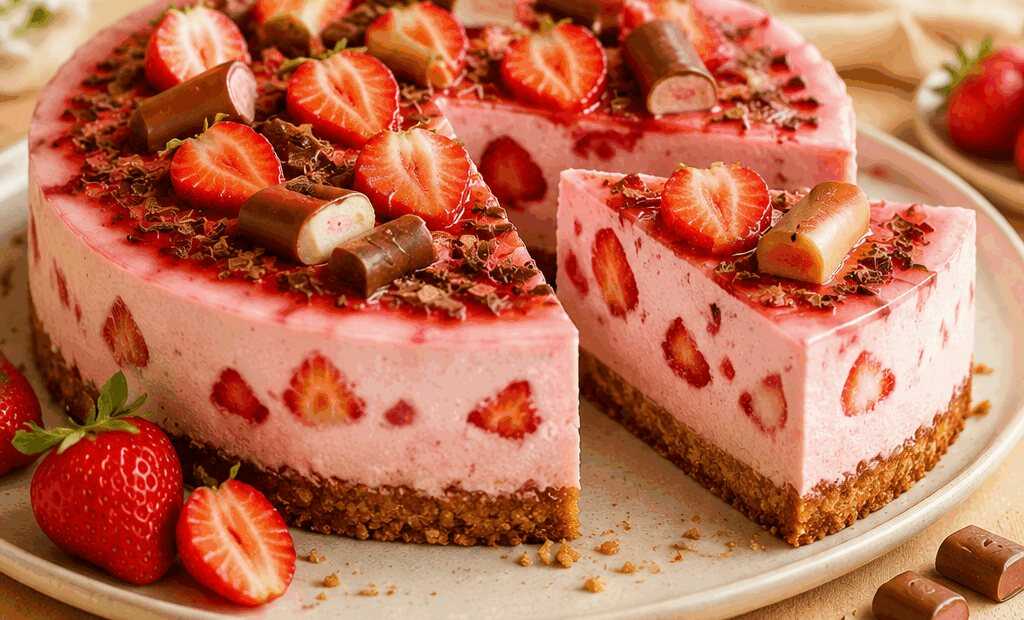 Glutenfreier Erdbeer-Yogurette-Kuchen auf Nussboden – Verführerisches Rezept entdecken!