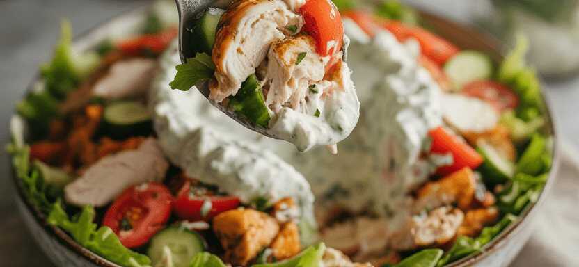 Griechischer Hähnchen Salat mit 200 g Tzatziki