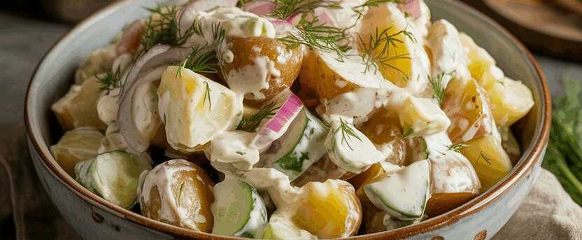 Griechischer Kartoffelsalat den ich 2x in Woche bereite