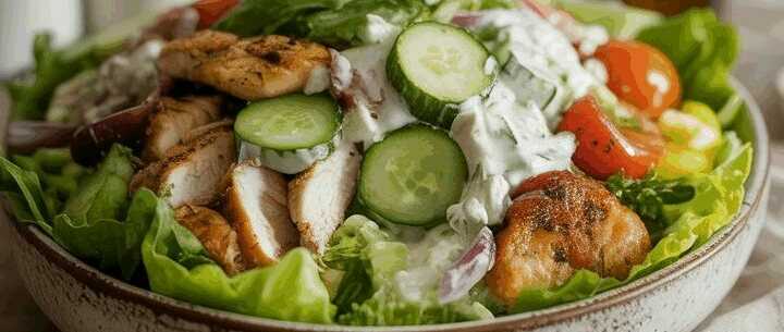 Griechischer Tzatziki Salat mit 300 g Hähnchenbrustfilet