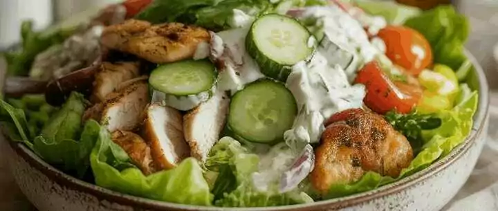 Griechischer Tzatziki Salat mit 300 g Hähnchenbrustfilet