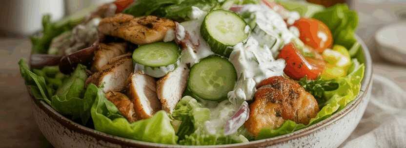 Griechischer Tzatziki Salat mit 300 g Hähnchenbrustfilet
