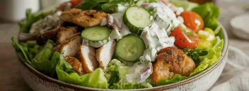 Griechischer Tzatziki Salat mit 300 g Hähnchenbrustfilet