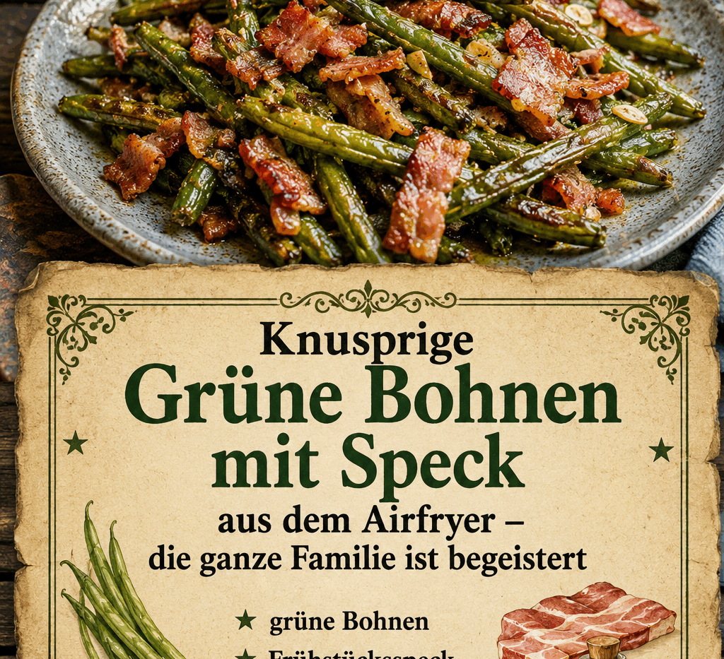 Knusprige Grüne Bohnen mit Speck aus dem Airfryer – die ganze Familie ist begeistert