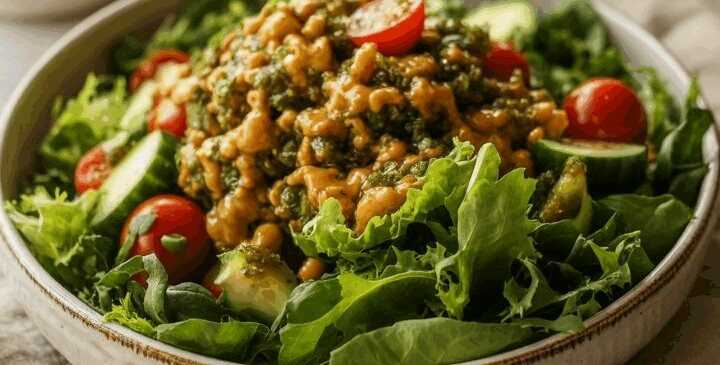 Grüner Salat mit Essig-Öl-Dressing nach Oma-Art