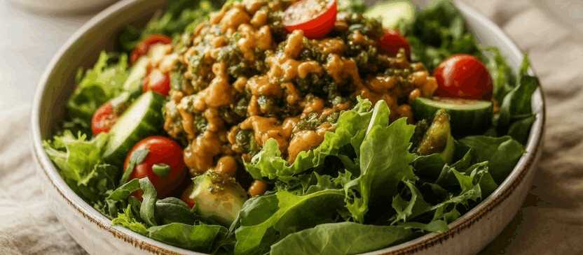Grüner Salat mit Essig-Öl-Dressing nach Oma-Art