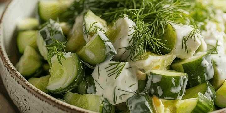 Gurkensalat mit Dill und Joghurt