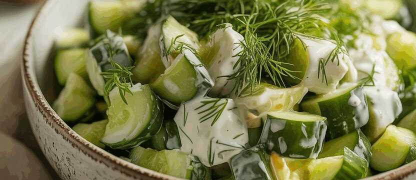 Gurkensalat mit Dill und Joghurt