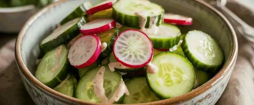 Gurkensalat mit Radieschen in 10 Minuten zubereitet – so sieht es fertig aus