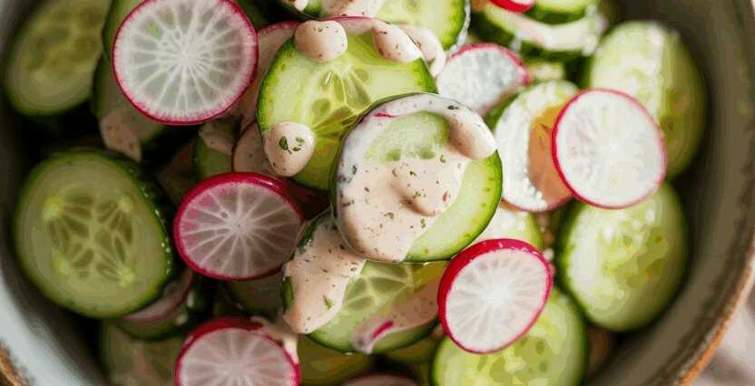 Gurkensalat mit Radieschen in 10 Minuten zubereitet