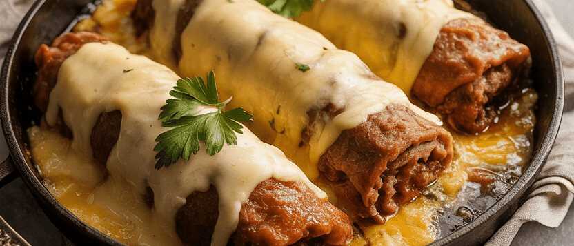 Hackfleischröllchen gefüllt mit Käse